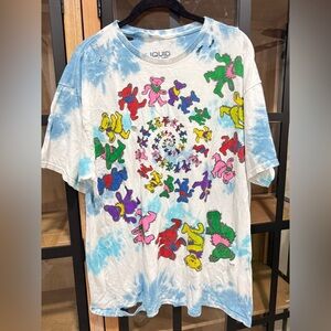 Grateful Dead swirl teddybears graphic tee Tshirt band short sleeve spiral multi